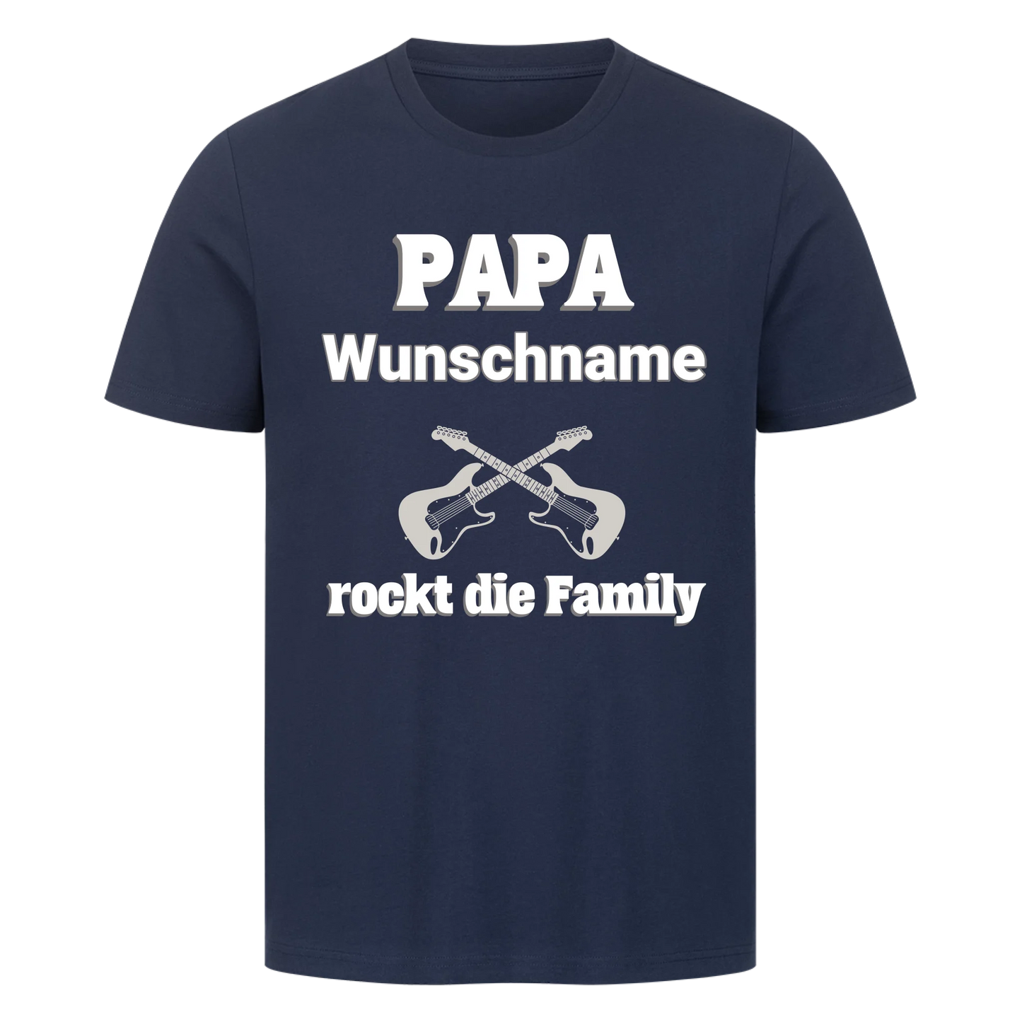 Premium T-Shirt personalisierbar - Papa rockt die Family