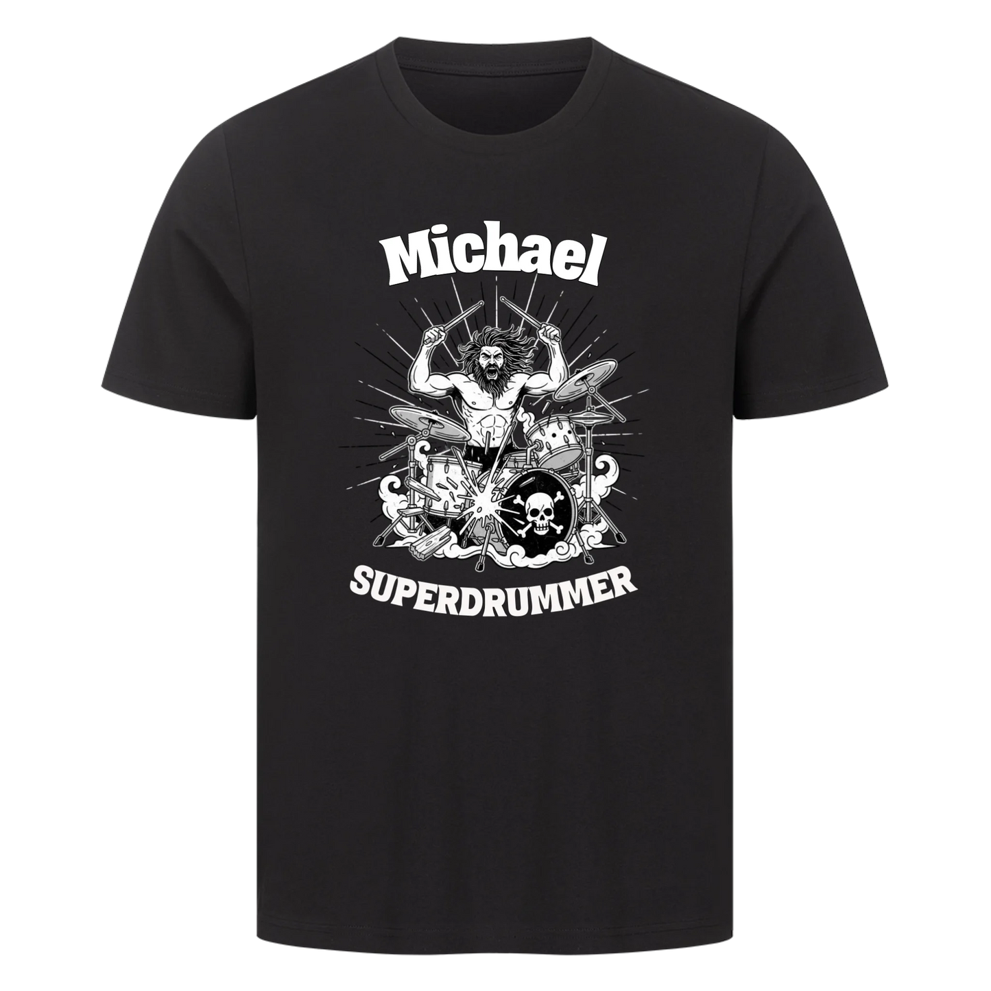 Mit Deinem Namen Superdrummer - Premium T-Shirt Unisex personalisierbar