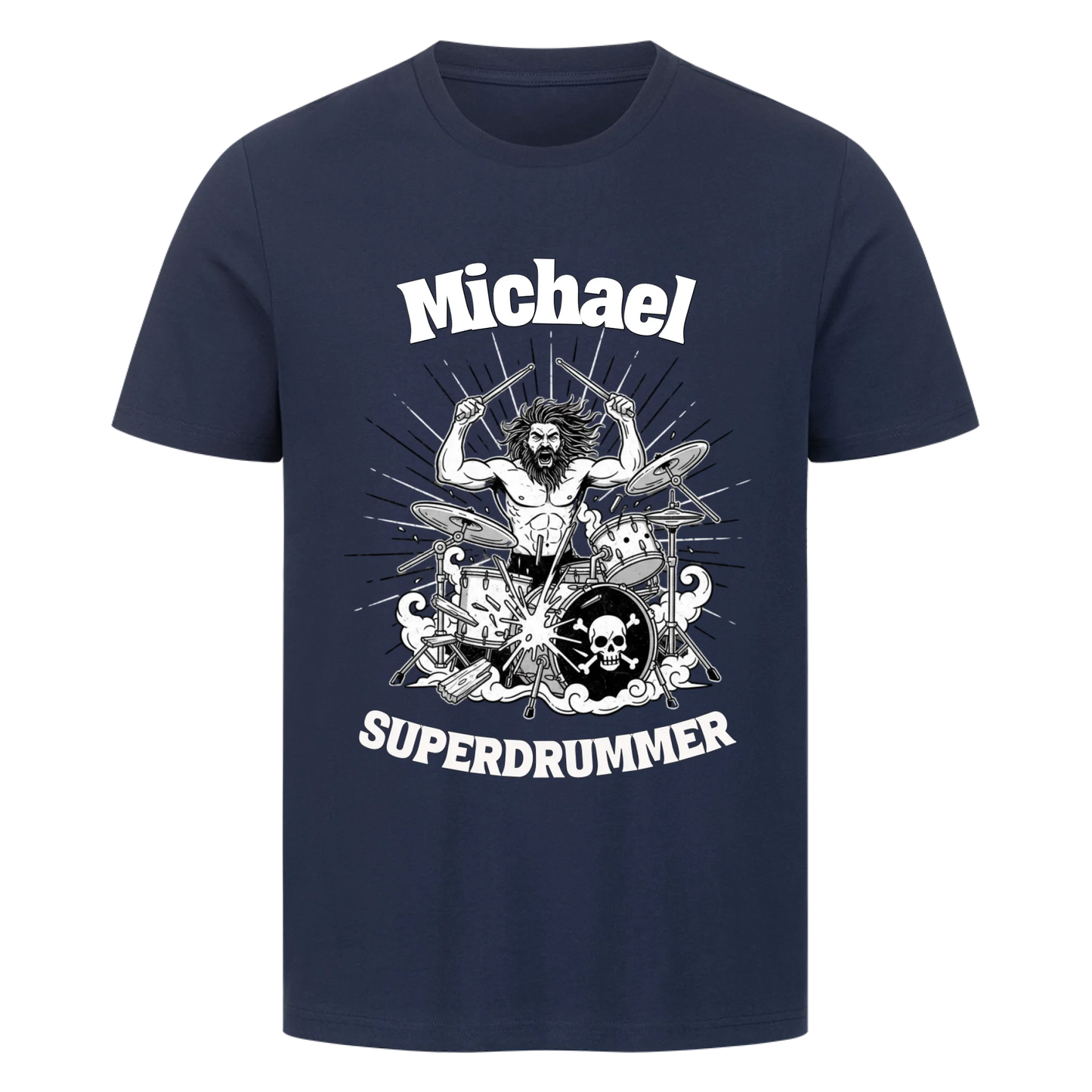 Mit Deinem Namen Superdrummer - Premium T-Shirt Unisex personalisierbar