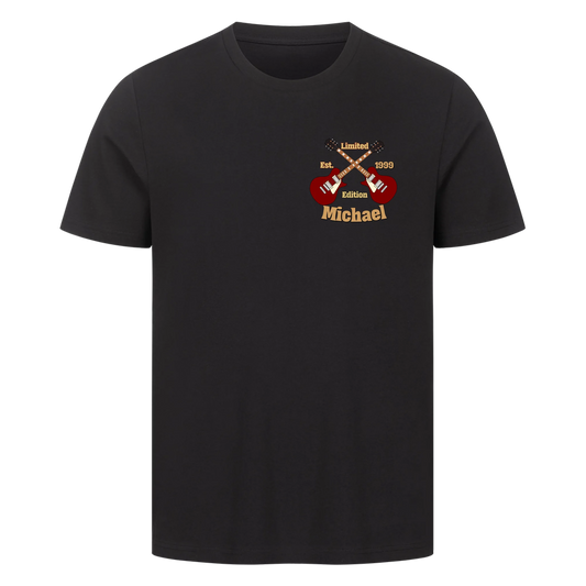 Für Gitarristen -mit Deinem Namen und Geburtsjahr Limited Edition - Premium T-Shirt Unisex personalisierbar
