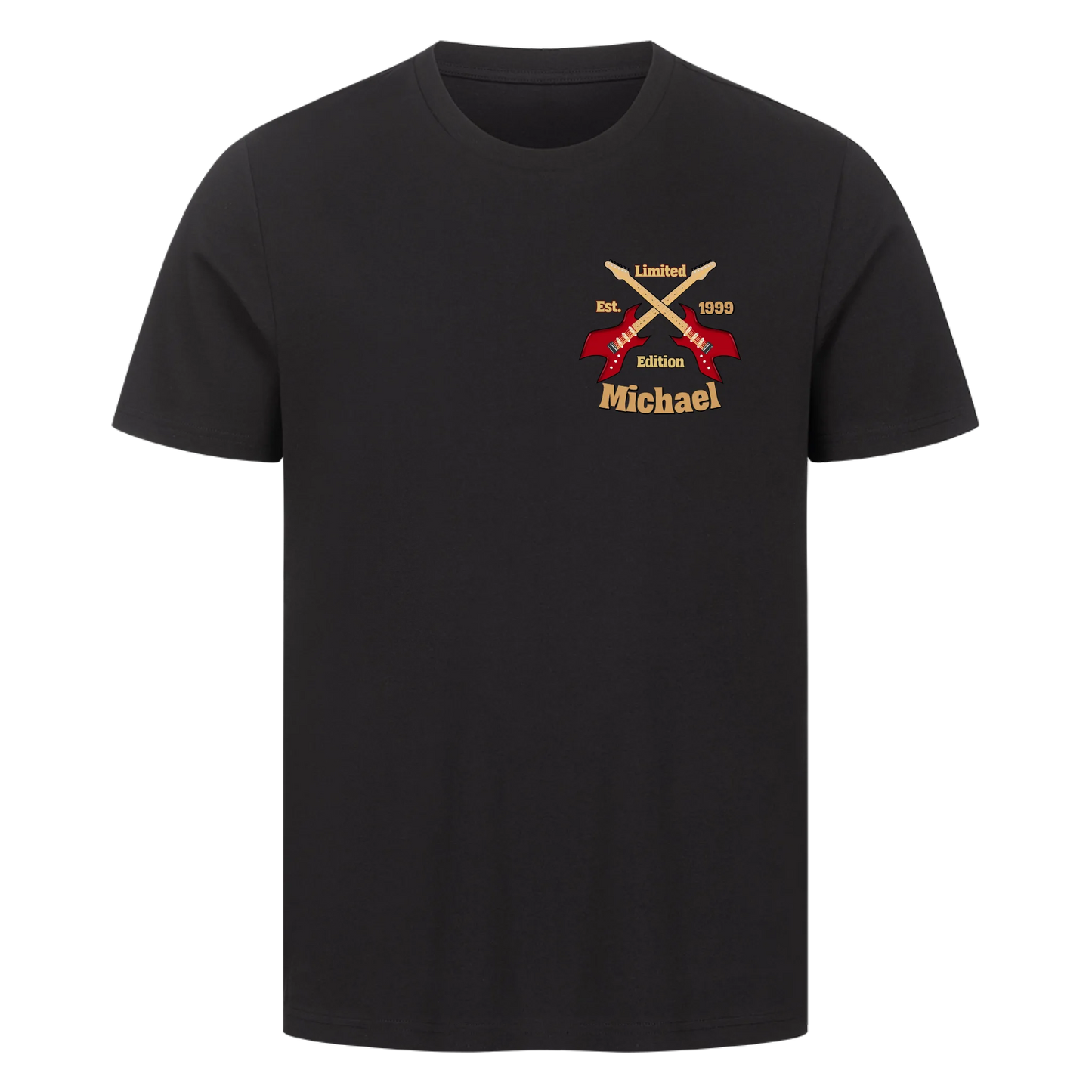 Für Gitarristen - mit Deinem Namen und Geburtsjahr  - Premium T-Shirt Unisex personalisierbar