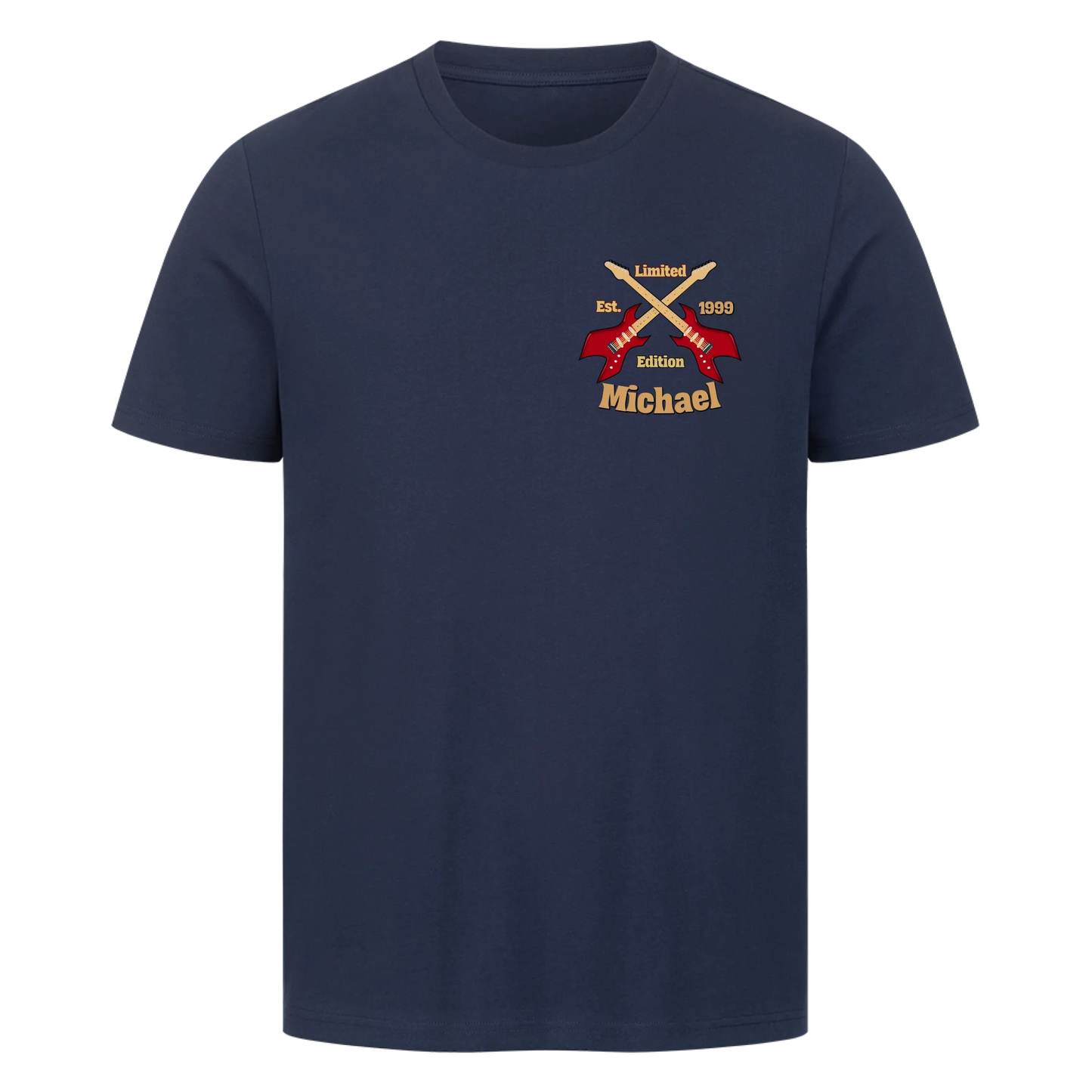Für Gitarristen - mit Deinem Namen und Geburtsjahr  - Premium T-Shirt Unisex personalisierbar