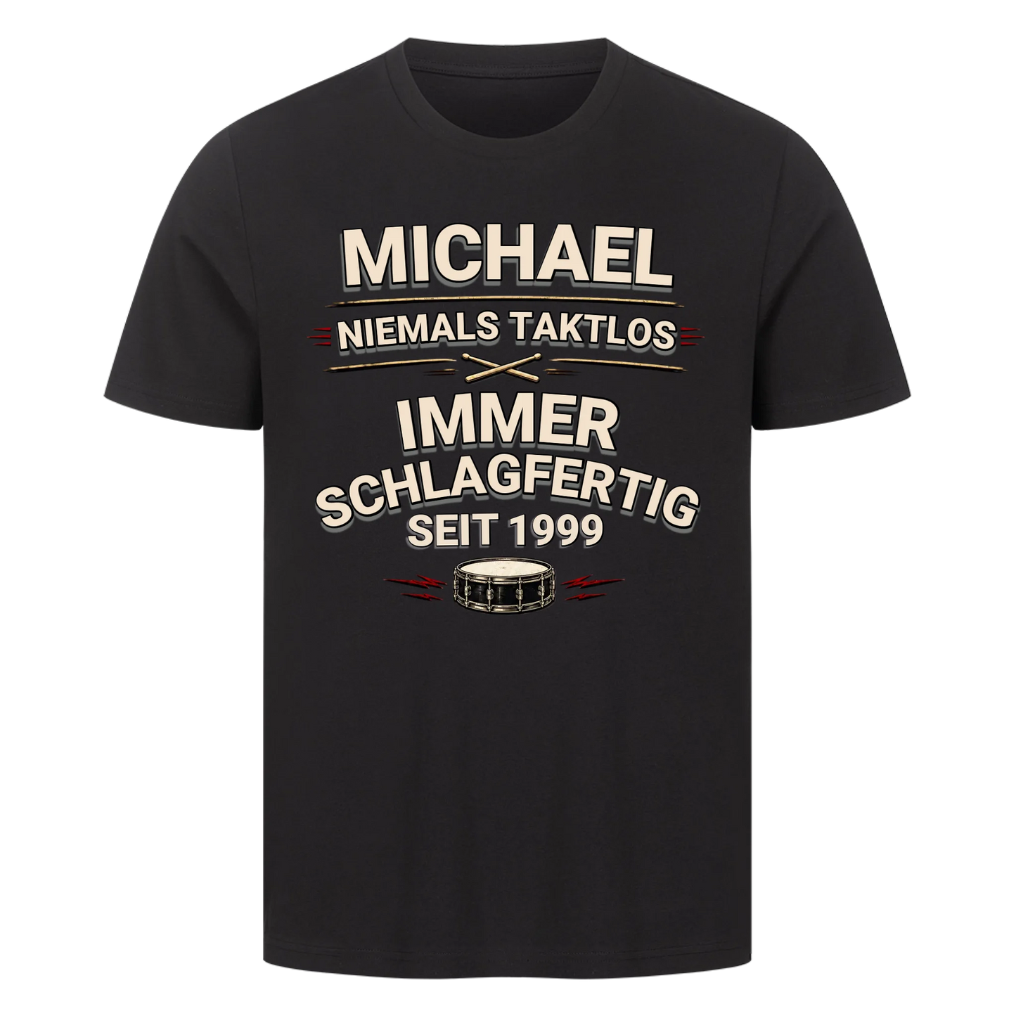 Für Drummer - mit Deinem Namen und Geburtsjahr  - Premium T-Shirt Unisex personalisierbar copy