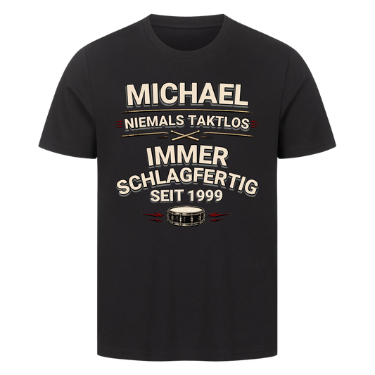 Personalisierbares Premium T-Shirt - Niemals Taktlos für Drummer