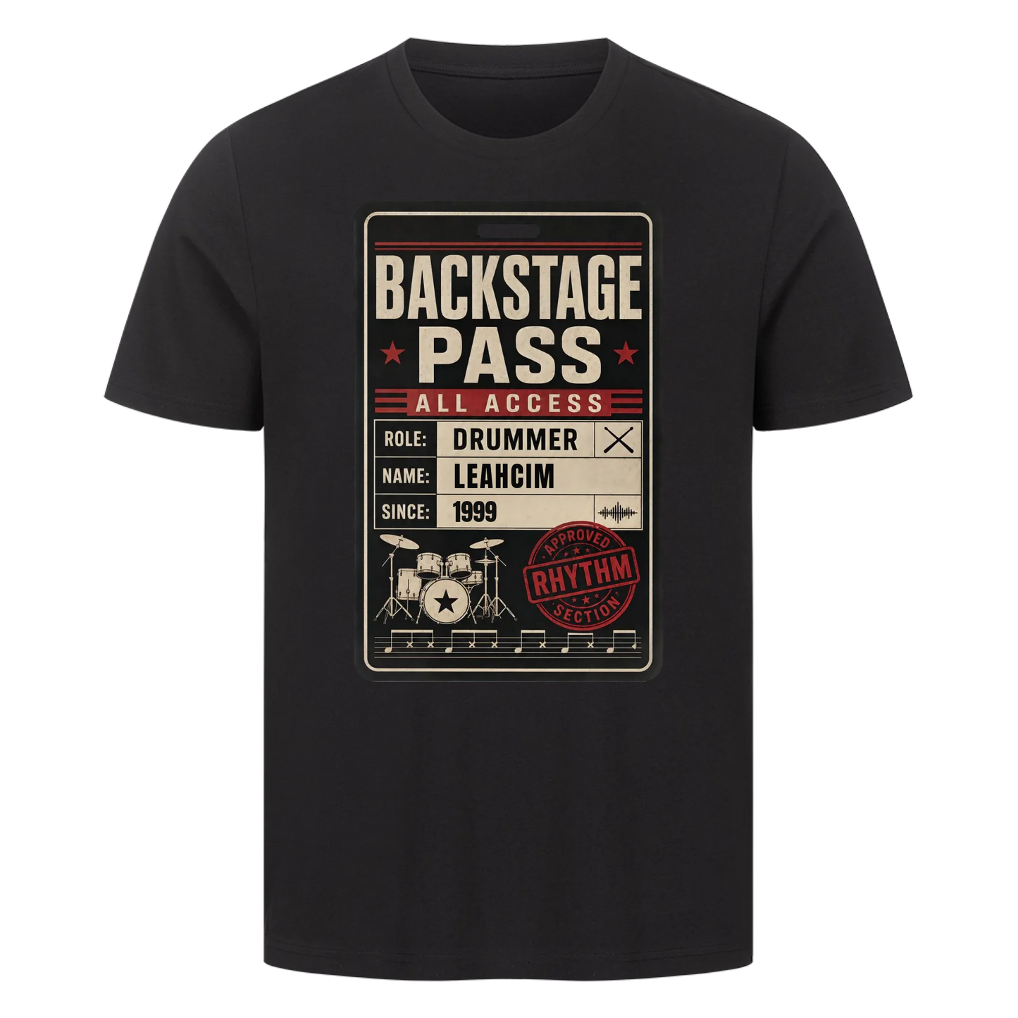 Für Drummer - mit Deinem Namen und Geburtsjahr  - Premium T-Shirt Unisex personalisierbar 3