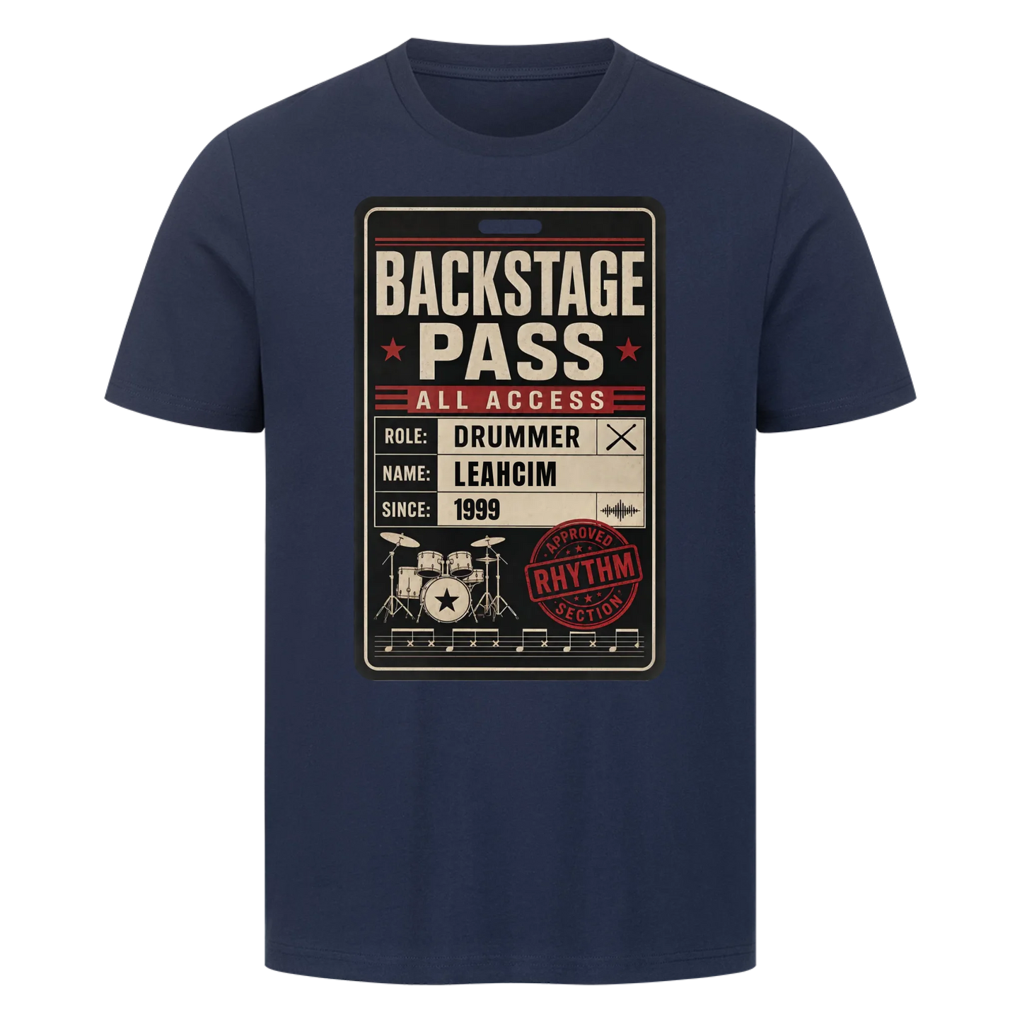 Für Drummer - mit Deinem Namen und Geburtsjahr  - Premium T-Shirt Unisex personalisierbar 3